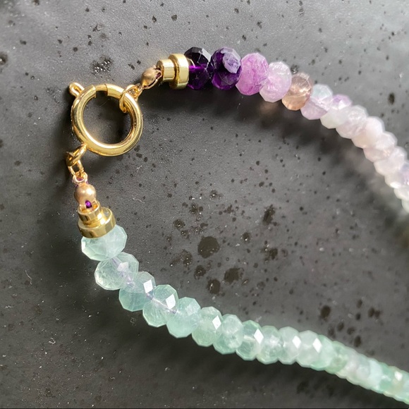 Faceted Rainbow Fluorite Necklace - Picture 11 of 11